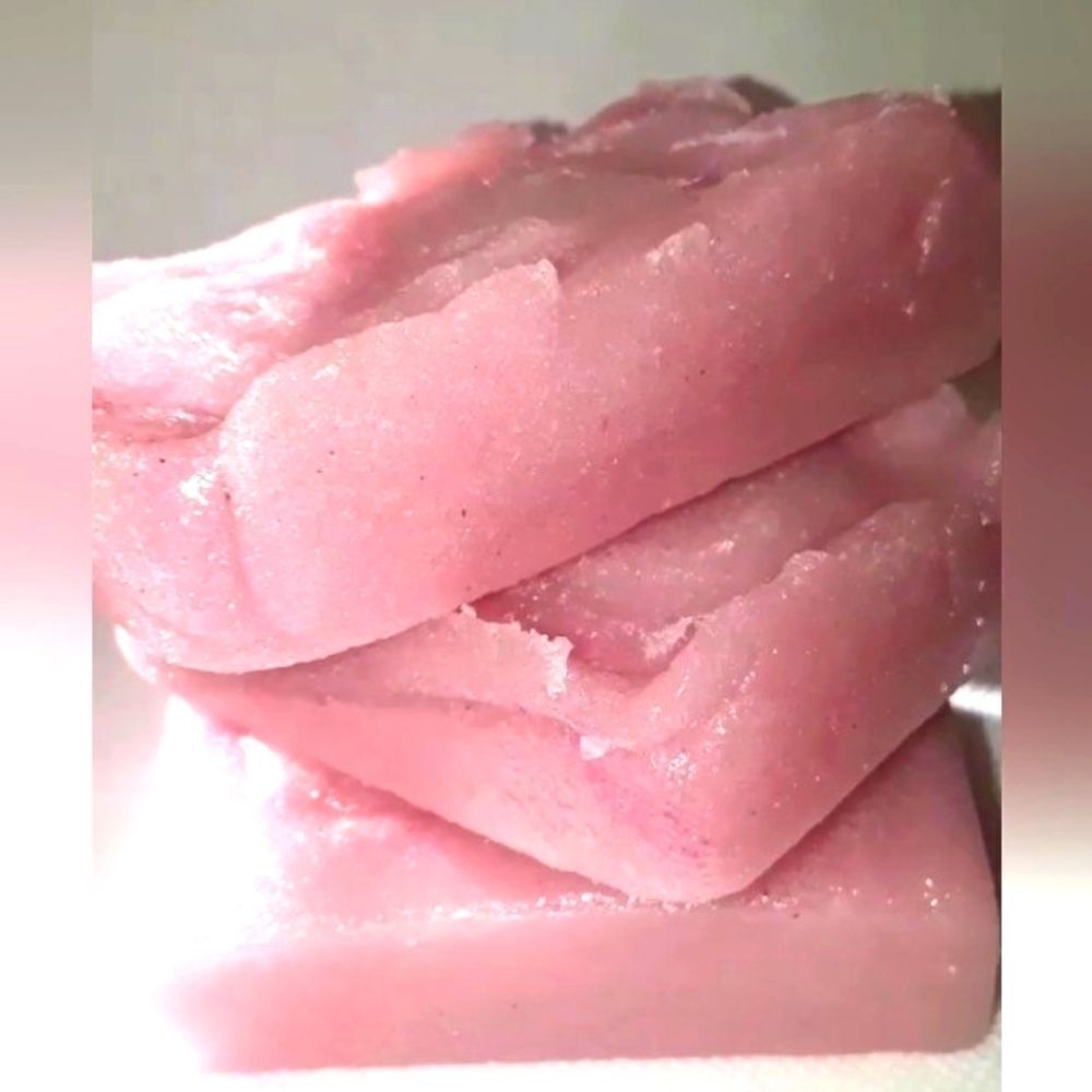 HAND crafted organic French Rose Sugar scrub soap bar